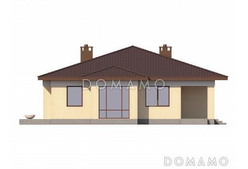 Проект одноэтажного газобетонного загородного дома / Фасад 1