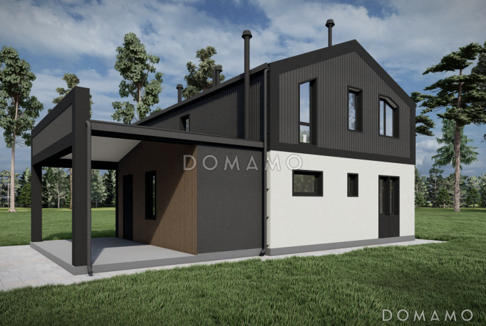 Проект дома дома с тремя спальнями, кабинетом, баней и постирочной Проект дома дома с тремя спальнями, кабинетом, баней и постирочной