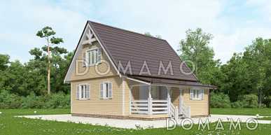 Проект дома из клееного бруса с небольшой кладовой