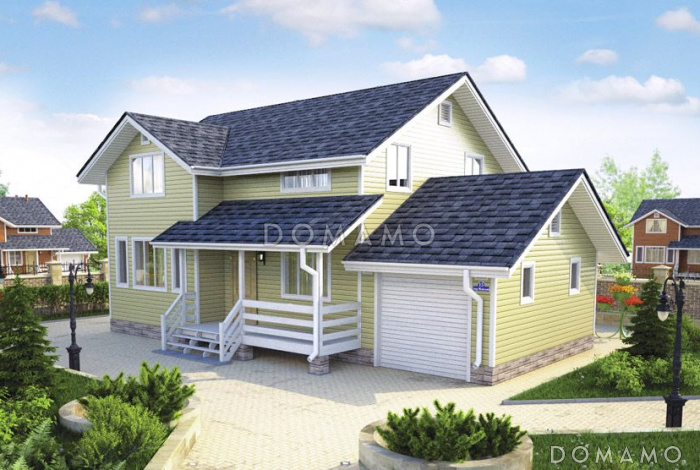 Проект дома из клееного бруса с просторными комнатами Проект дома из клееного бруса с просторными комнатами