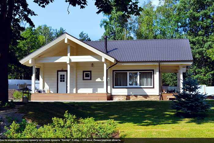 Проект функционального одноэтажного дома из клееного бруса