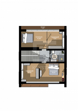 КейСтрой-260 / План 2 этажа КейСтрой-260 / План 2 этажа