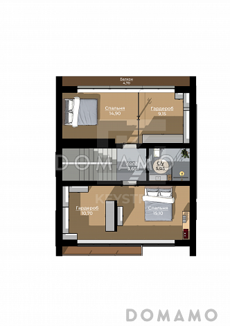 КейСтрой-260 / План 2 этажа КейСтрой-260 / План 2 этажа