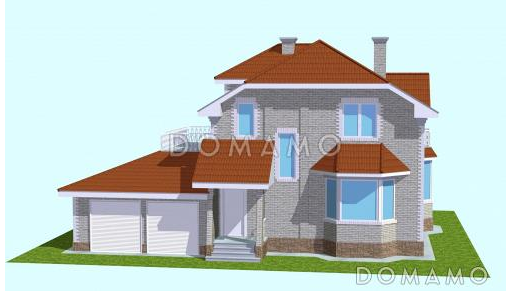 Проект просторного двухэтажного коттеджа с гаражом / Фасад 1
