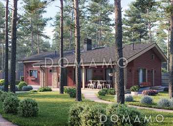 Проект одноэтажного дома с 4 спальнями и просторной гостиной-кухней-столовой