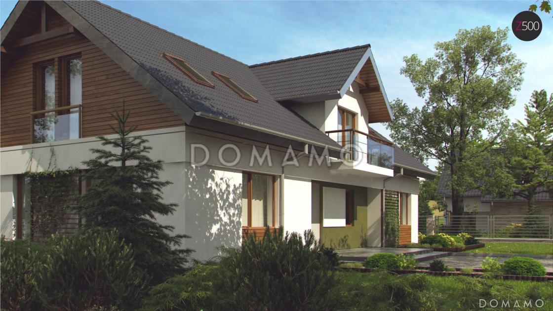 Проект одноэтажного двухквартирного дома из кирпича с мансардным этажом и общим входом / 6