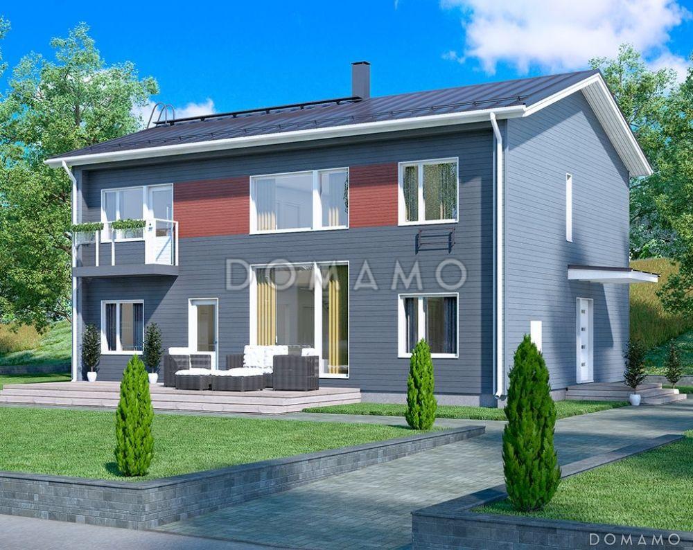 Проект каркасного дома с открытой террасой / 1