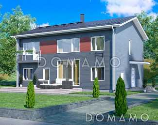 Проект каркасного дома с открытой террасой