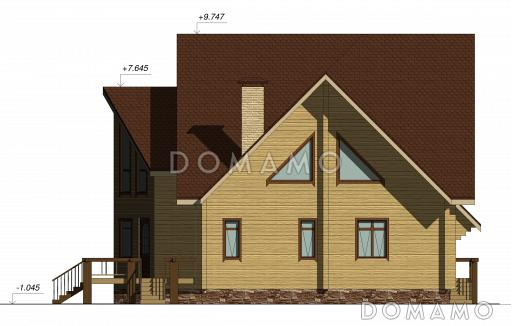 Проект одноэтажного дома с мансардным этажом, эркером и вторым светом / Фасад 2