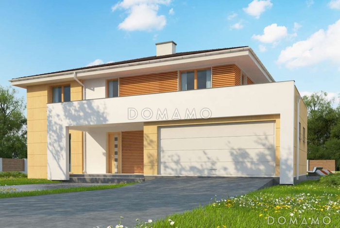 Проект просторного двухэтажного дома из газобетона с гаражом на два автомобиля для большой семьи  Проект просторного двухэтажного дома из газобетона с гаражом на два автомобиля для большой семьи