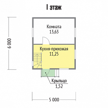 Проект классического дома с крыльцом / План 1 этажа Проект классического дома с крыльцом / План 1 этажа