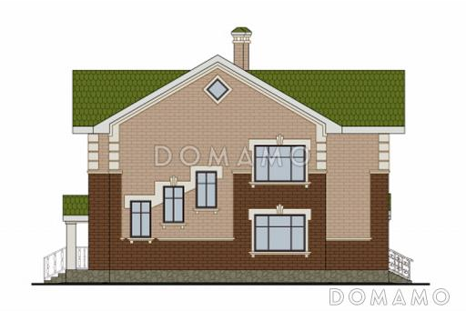 Проект дома из пенобетона с оптимальным набором помещений / Фасад 4