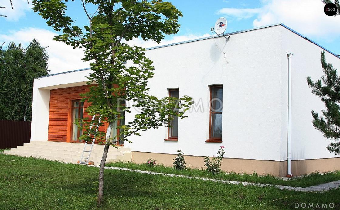 Проект современного одноэтажного дома с плоской крышей из газобетона с тремя спальнями и панорамным остеклением гостиной  / 11