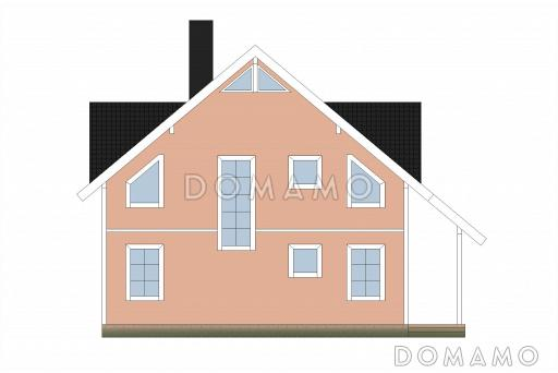 Проект дома из газобетона с большой открытой террасой / Фасад 3