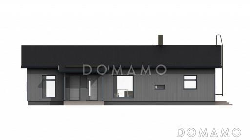 Проект каркасного дома с отдельным входом в маленькую котельную / Фасад 1 Проект каркасного дома с отдельным входом в маленькую котельную / Фасад 1