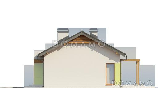 Проект компактного одноэтажного дома из кирпича с современными элементами экстерьера / Фасад 4