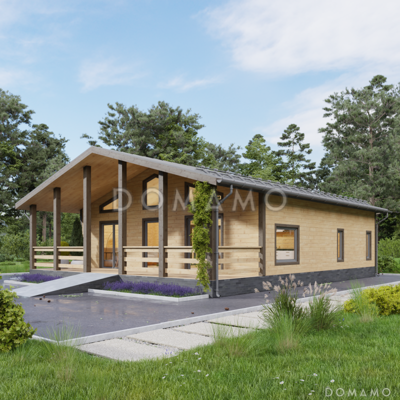 Дом, адаптированный для маломобильных людей, 10х10м.  / 2