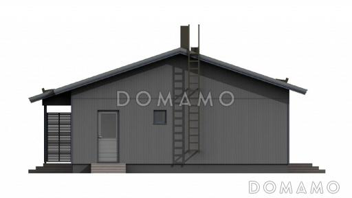 Проект каркасного дома с отдельным входом в маленькую котельную / Фасад 2 Проект каркасного дома с отдельным входом в маленькую котельную / Фасад 2