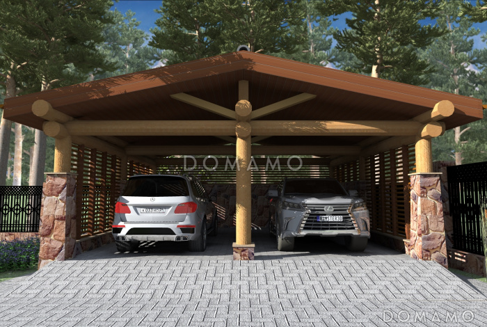 Проект простого навеса для двух авто Проект простого навеса для двух авто