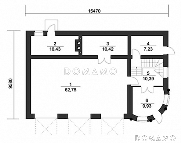 Проект гаража в классическом стиле с комнатой для охраны / План 1 этажа Проект гаража в классическом стиле с комнатой для охраны / План 1 этажа