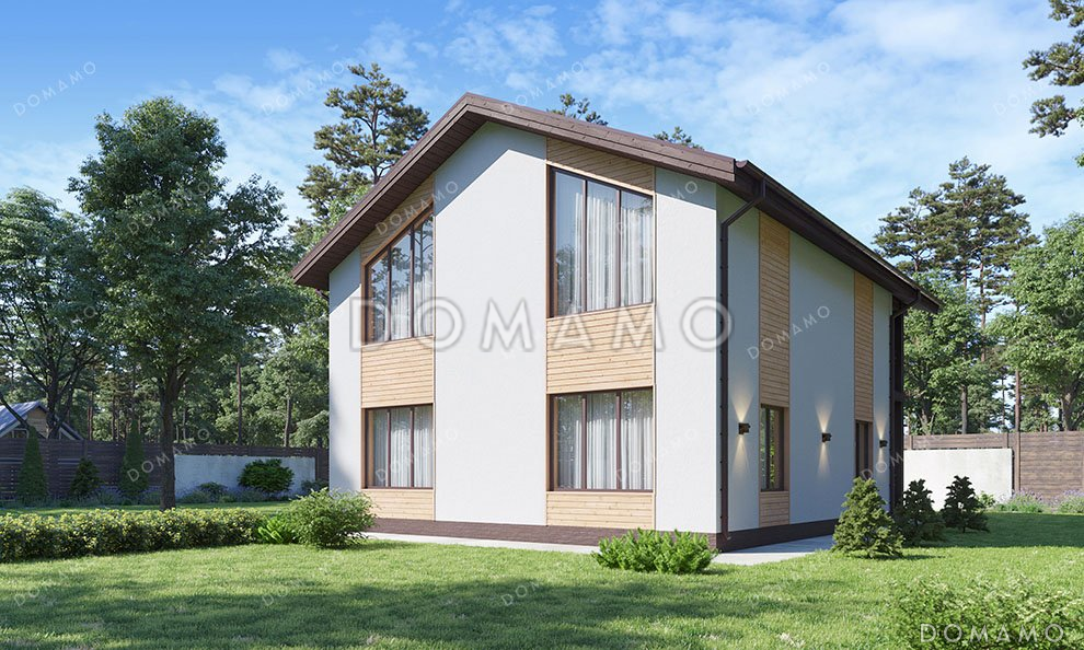 Проект дома с террасой и балконом / 2