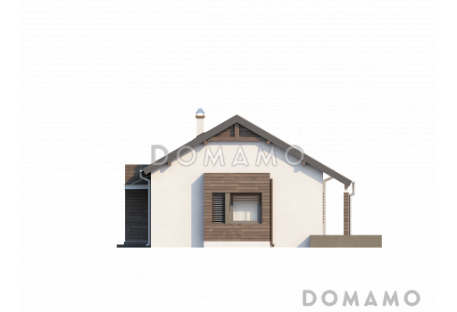 Проект одноэтажного дома из газобетона с современными фасадами и эркерами / Фасад 4