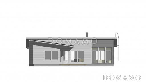 Проект современного каркасного дома с односкатной крышей / Фасад 3