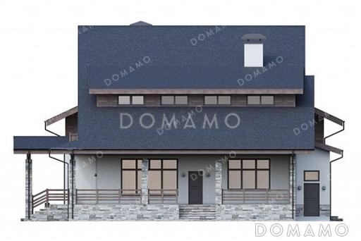 Проект дома с сауной, бассейном и зимним садом / Фасад 2