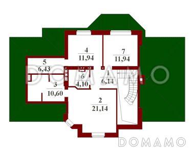 Проект дома с мансардой / План мансардного этажа