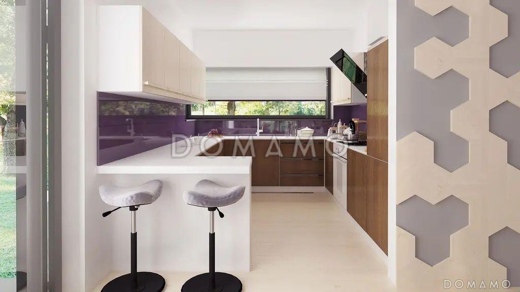 Проект кирпичного дома с террасой, окнами в пол и большой гостиной / 9