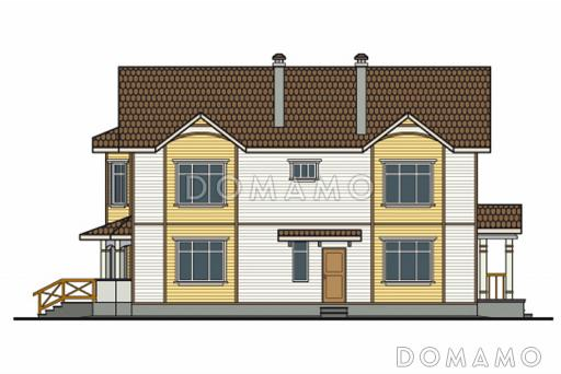 Проект дома из пенобетона для узкого участка / Фасад 4