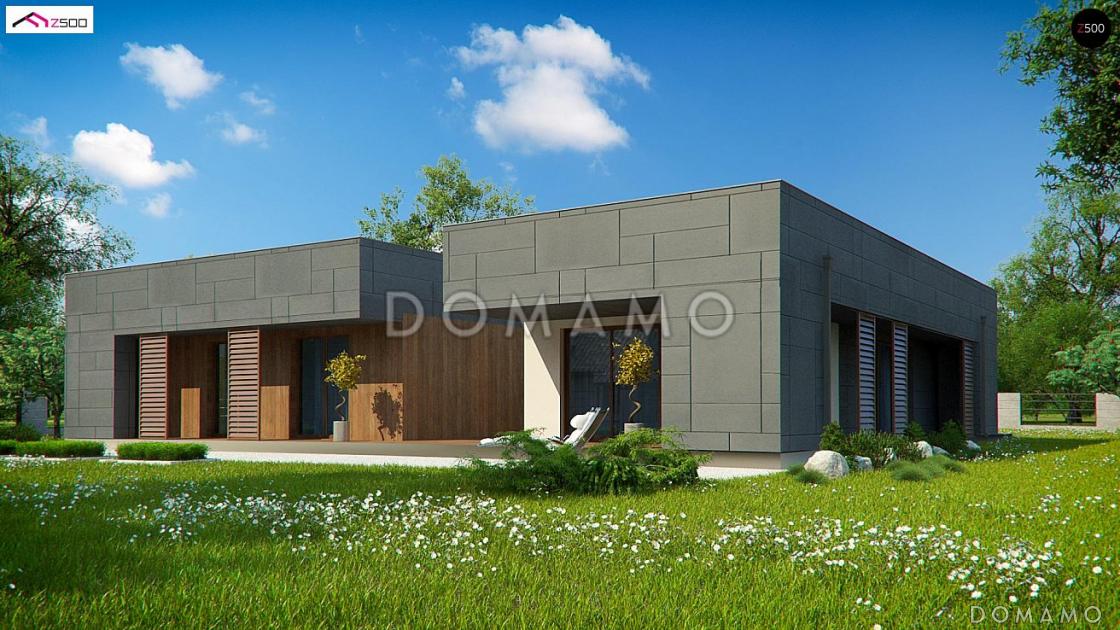 Проект современного одноэтажного дома из кирпича с тремя спальнями, гаражом и внутренним двориком / 6