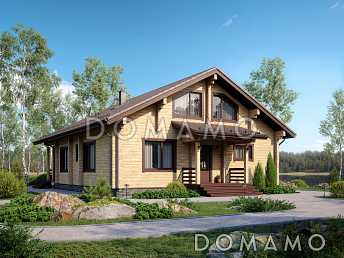 Проект деревянного дома с мансардой, вторым светом и сауной Проект деревянного дома с мансардой, вторым светом и сауной