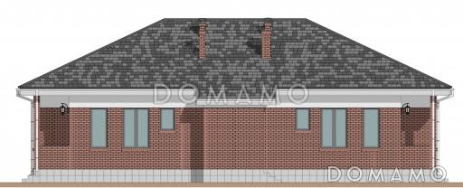 Проект одноэтажного дома из газобетона на две семьи / Фасад 4