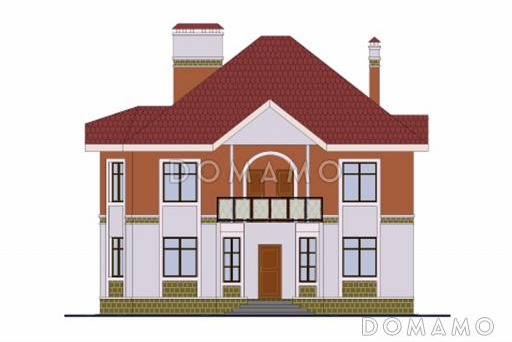 Проект кирпичного дома с арочными окнами / Фасад 3