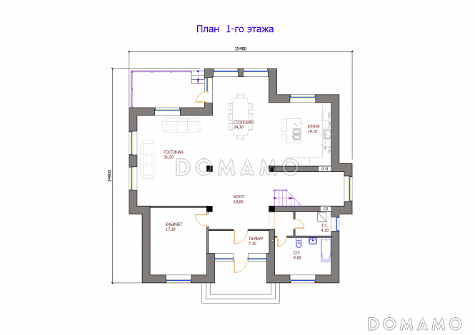 Проект 114 / План 1 этажа