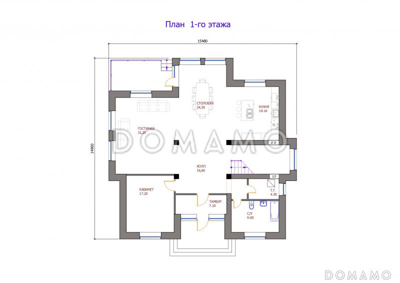 Проект 114 / План 1 этажа