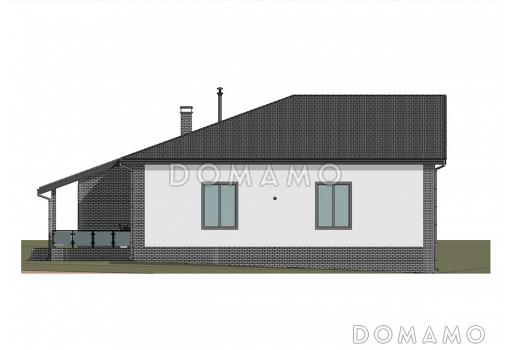 Проект П-образного дома с мансардой, мастер-спальней, кабинетом и вторым светом / Фасад 4