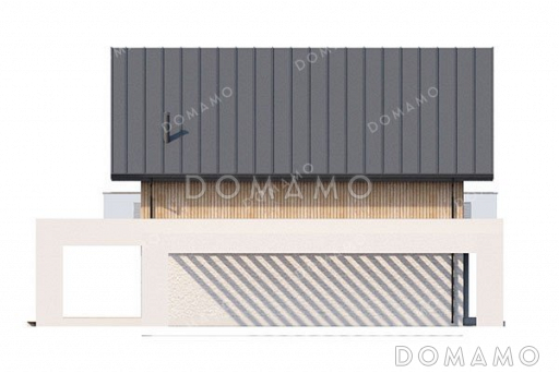 Проект дома с просторной террасой и мансардой / Фасад 4