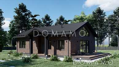 Проект одноэтажного дома с большими окнами S-108