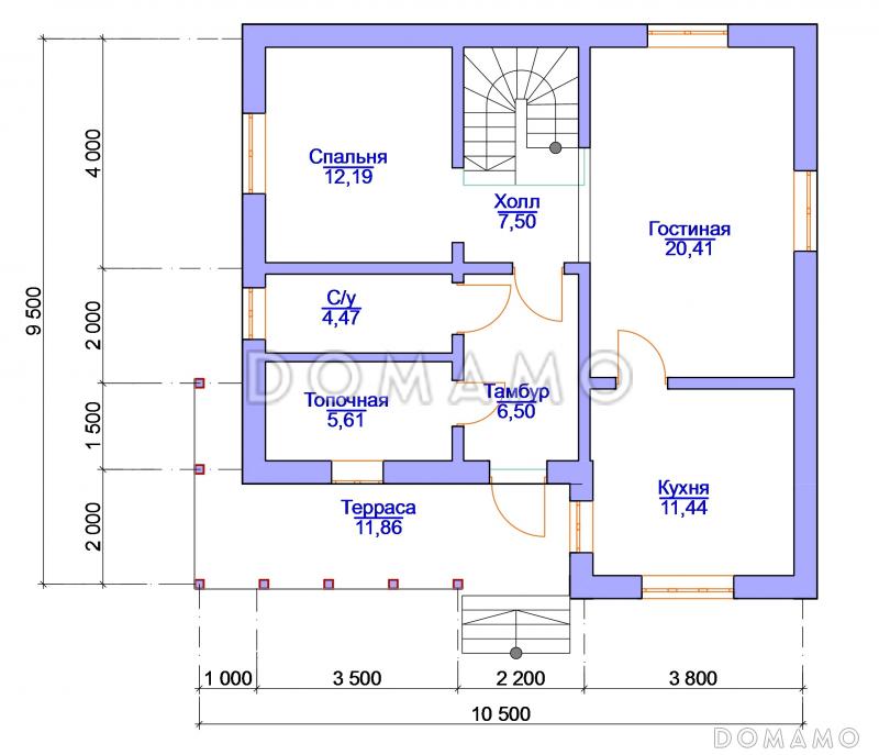 Давир -10 / План 1 этажа