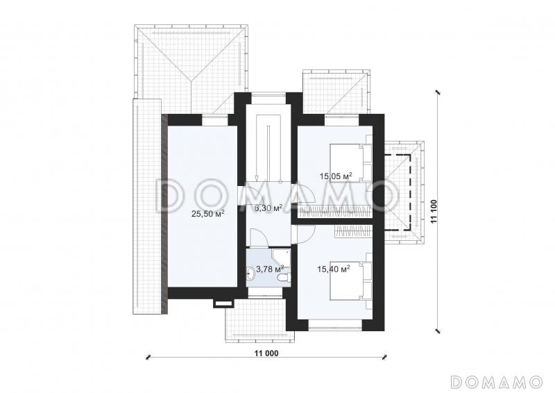 Проект трехэтажного дома в английском стиле S-187 / План 2 этажа