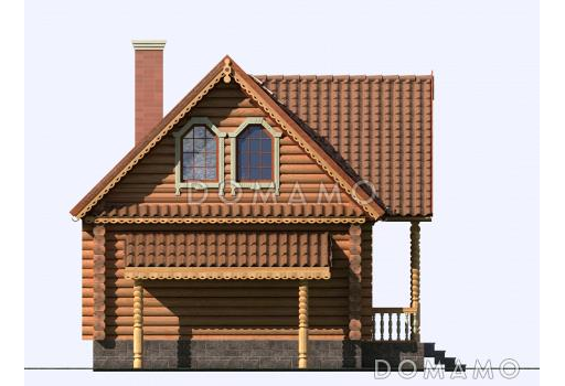 Проект бани с мансардой и подвалом / Фасад 5