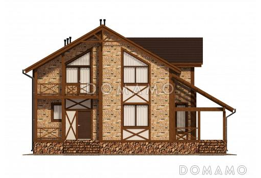 Проект просторного коттеджа в стиле шале из СИП / Фасад 4