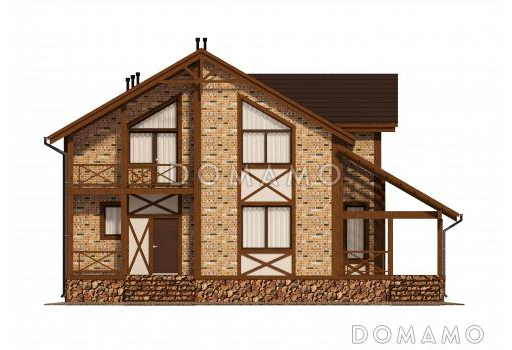 Проект просторного коттеджа в стиле шале из СИП / Фасад 4