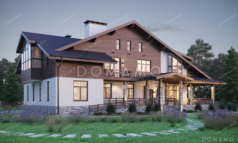 Проект дома с сауной, бассейном и зимним садом / 3