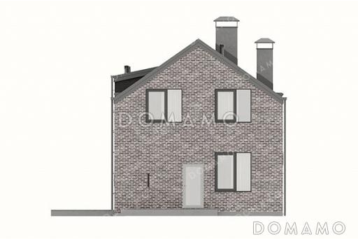 Проект дома с большой кухней-гостиной и спальней на первом этаже с отдельным входом / Фасад 4