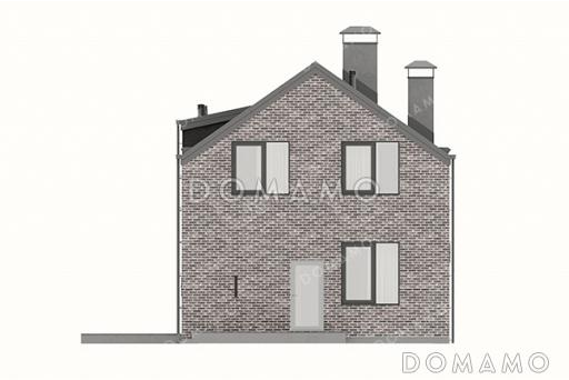 Проект дома с большой кухней-гостиной и спальней на первом этаже с отдельным входом / Фасад 4