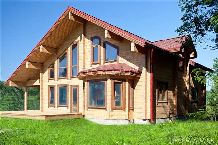 Проект деревянного дома из клееного бруса  для постоянного проживания семьи из 3-4 человек Проект деревянного дома из клееного бруса  для постоянного проживания семьи из 3-4 человек