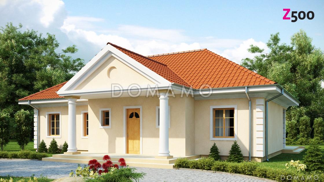 Проект одноэтажного дома из кирпича со свободной планировкой на мансардном этаже / 2